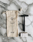 Plastic-free Safety Razor - Includes 5 Blades & Pouch