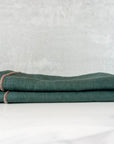 Pure Linen Napkins - Dark Green (Taupe), Set of 2