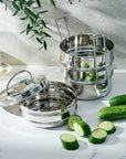 Stainless Steal Tiffin Lunch Box (4-layer stacked)