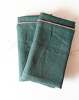 Pure Linen Napkins - Dark Green (Taupe), Set of 2