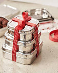 Stainless Steal Tiffin Lunch Box (square trio)