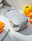 Stainless Steal Tiffin Lunch Box (large with clips)