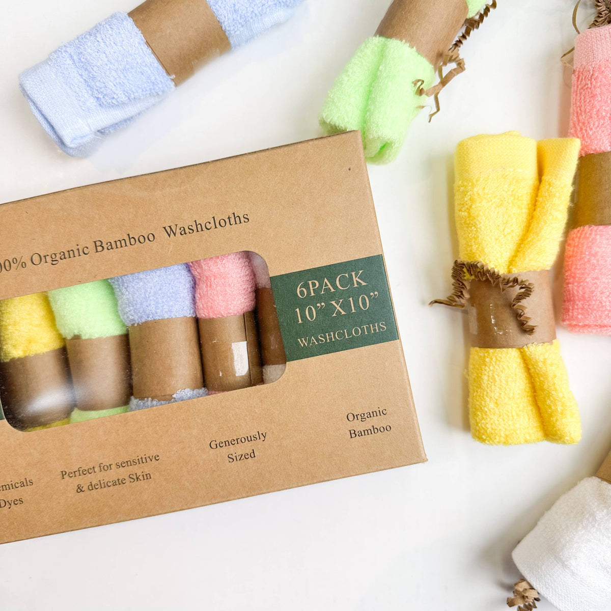 Washcloths, Organic Bamboo