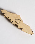 Vancouver Island Wood Love Magnet with Heart Engraving